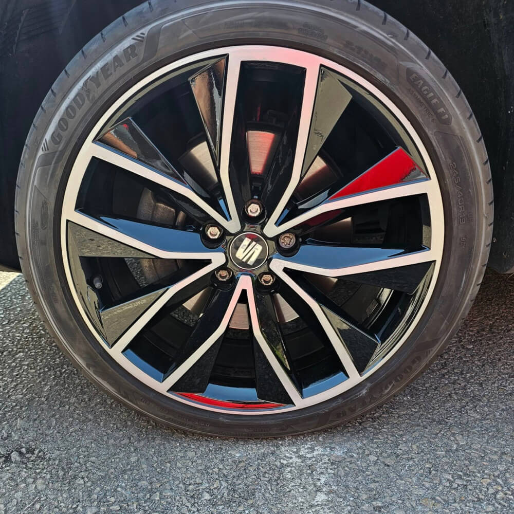 Alloy wheel after kerb damage repair - Example 2